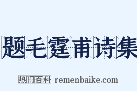 题毛霆甫诗集是什么意思的图片
